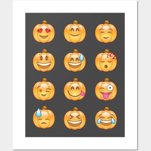 Halloween Pumpkin Emojis Posters and Art